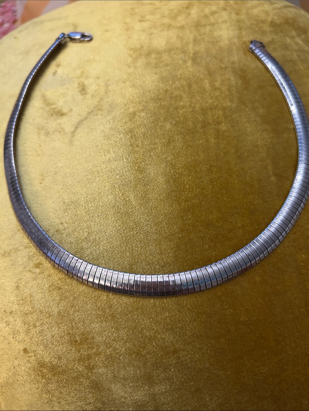 Sleek Sterling Silver Herringbone Flat Collar Necklace - Women’s Jewelry - Picture 5 of 8